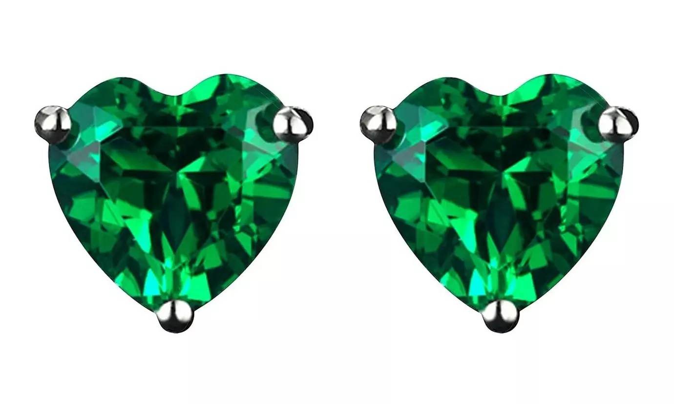 Sterling Silver May Birthstone Stud Earring Collection Made With Swarovski