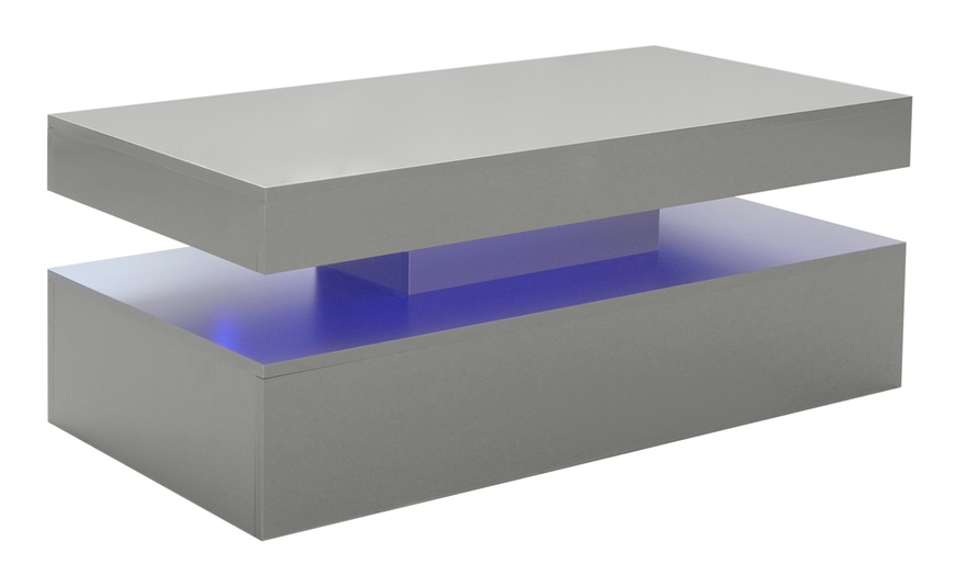 Image 28: High Gloss LED Coffee and Side Table Range