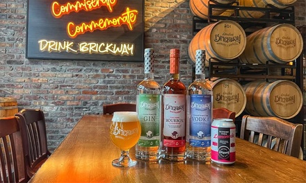 2 Cocktails or 16 oz Beers & Two 1-L Bottles of Vodka to Take Home for 2 People - Brickway Brewery & Distillery