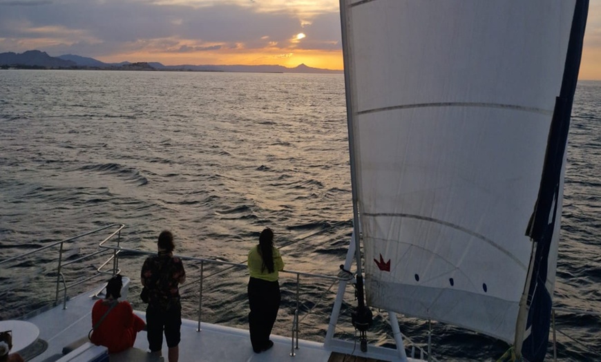 Image 13: Excursión de 2 horas en catamarán al atardecer con cena y copa de cava