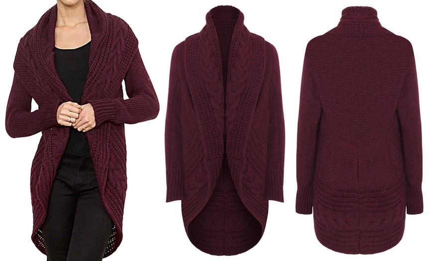 Image 4: Women's Cable Knit Cardigan