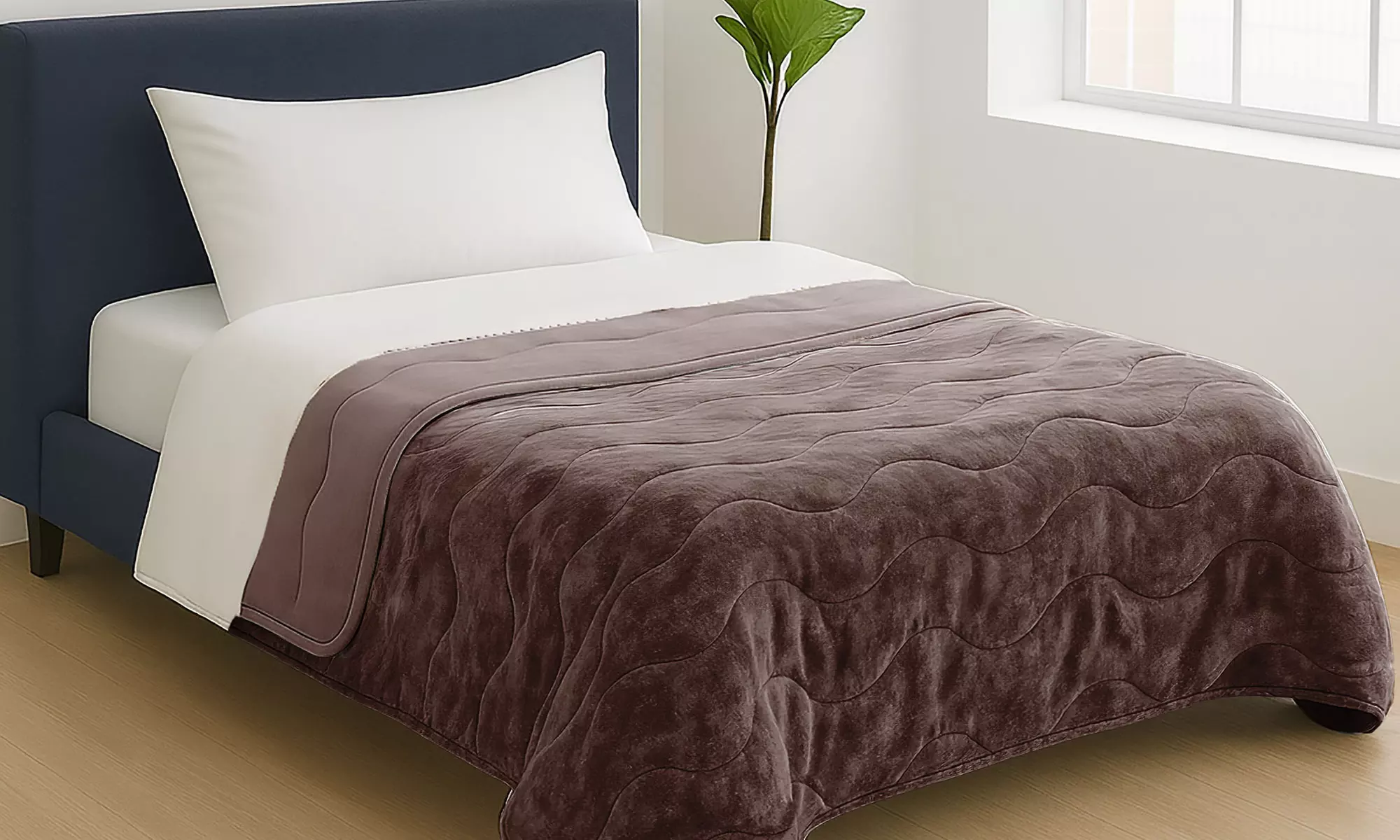 Gesteppte Bettdecke in Samt-Optik