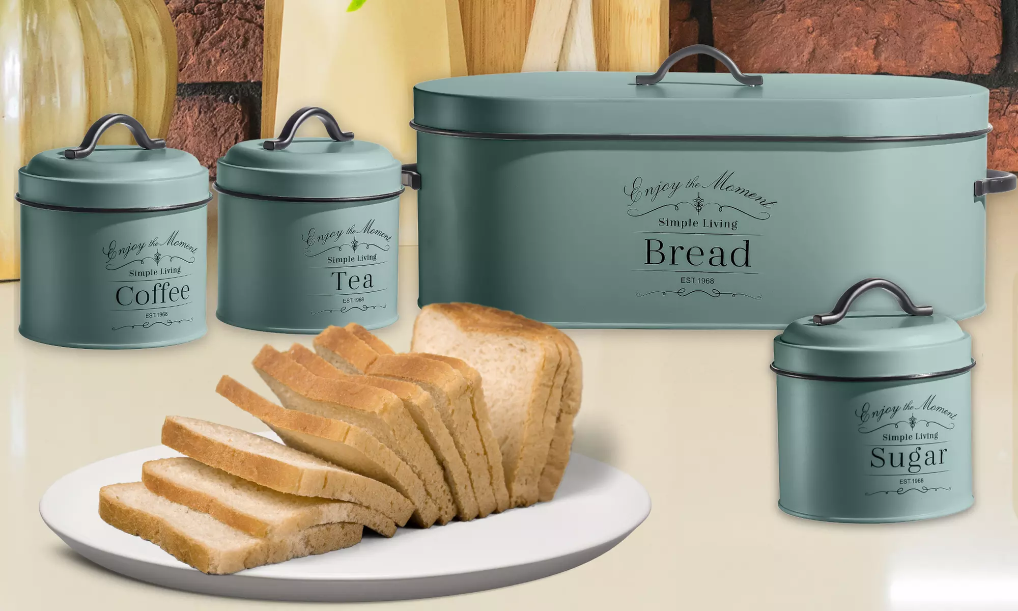 Herzberg 3er- oder 4er-Set Aufbewahrungsdosen im Retro-Stil