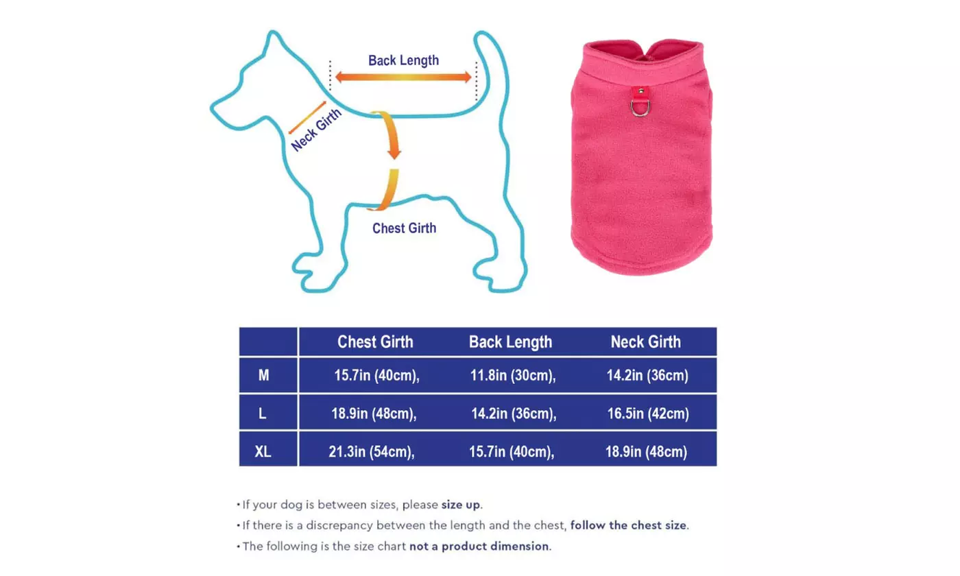Pet Winter Warm Pullover Fleece Dog Jacket Sweaters Coat