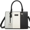 Image 2: Miss Lulu PU Leather Three-Tone Stitched Shoulder Handbag
