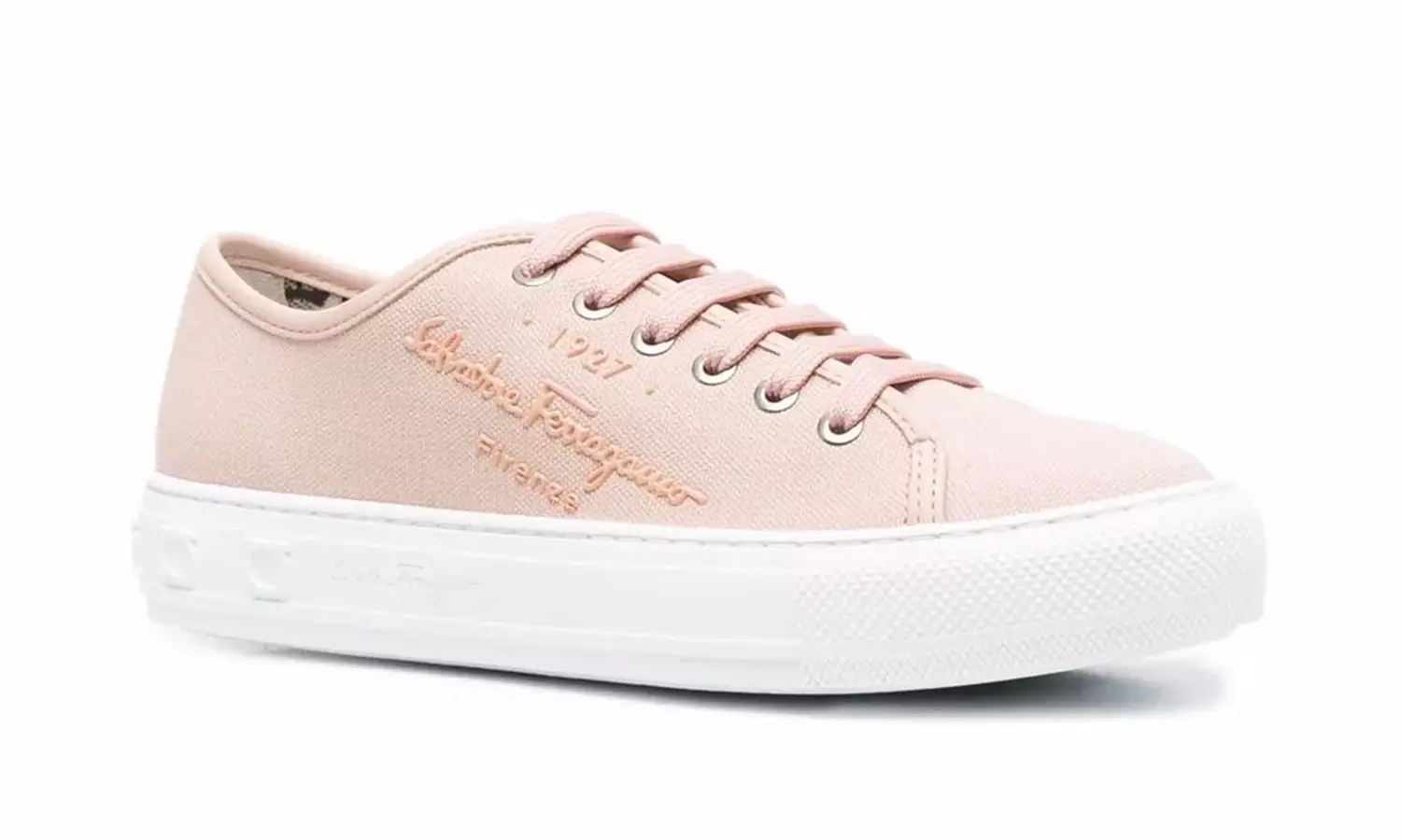 Ferragamo Logo-Embossed Low-Top Sneakers Hot Pink