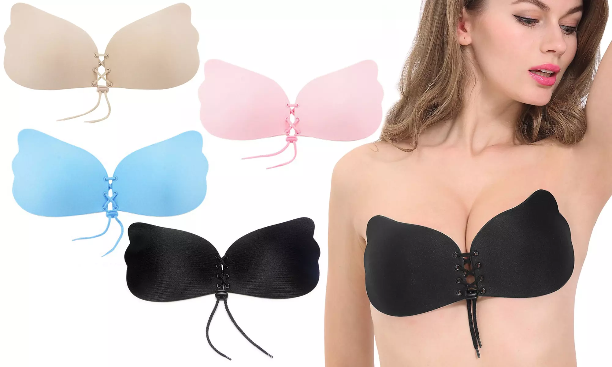 1, 2 ou 3 soutiens-gorge adhésifs push-up - Primary Image