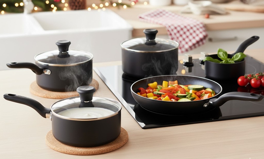 Image 1: Tefal Titanium Essential Non-Stick 5-Piece Cookware Set