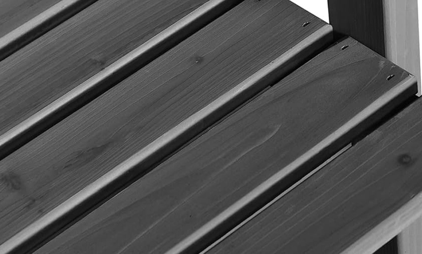 Image 20: Outsunny 2-Seater Wooden Bench with Centre Table