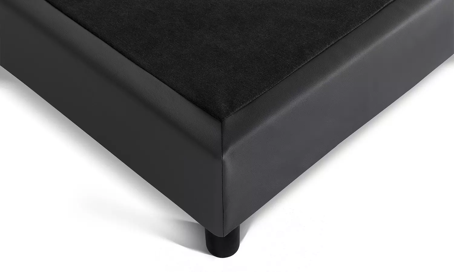 Lit fixe "Triomphe" en similicuir, matelas "Cosmos" en option