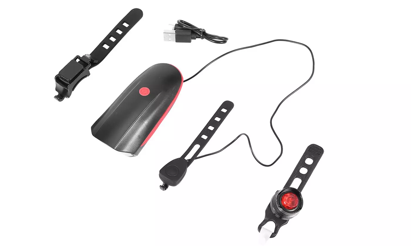 iMounTEK 10,000LM Rechargeable Bike Light Set with 130dB Horn & Tail Light