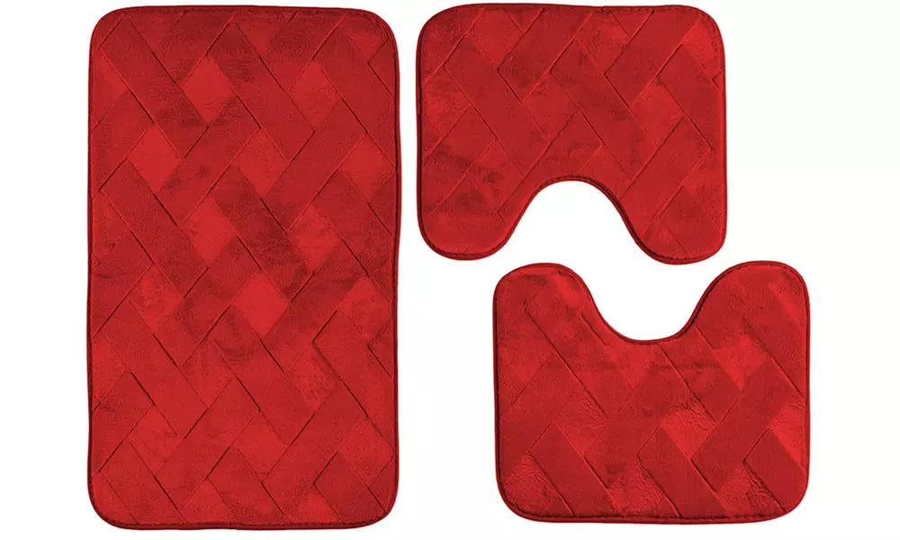 Lot de 3 tapis de bain à mémoire de forme Square