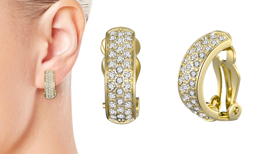 Image 4: Philip Jones Clip-On Earrings with Crystals from Zircondia®