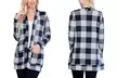 Riah Fashion Women's Long-Sleeve Buffalo Plaid Pocket Cardigan - Image 3