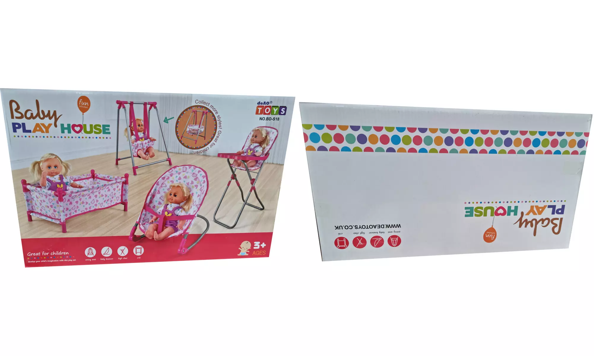 Deao Five-in-One Baby Doll Pretend Play Set with Accessories