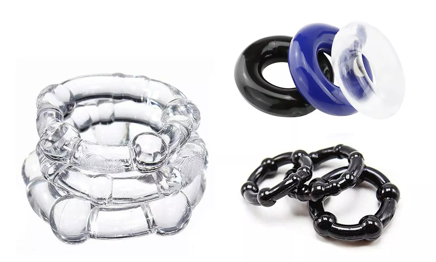 9 PCS Silicone Penis Ring Enhancer Prolong Sex Aid Tool