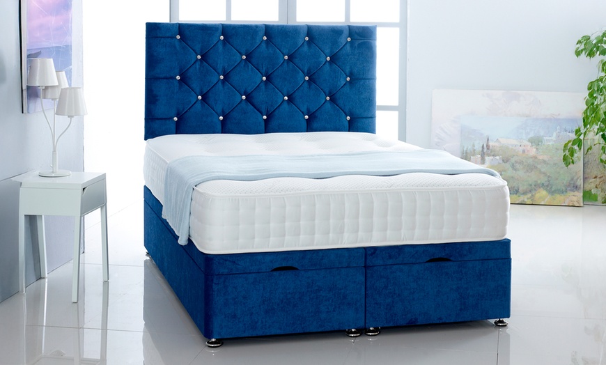 Image 3: Naples Velvet Ottoman Divan Bed 