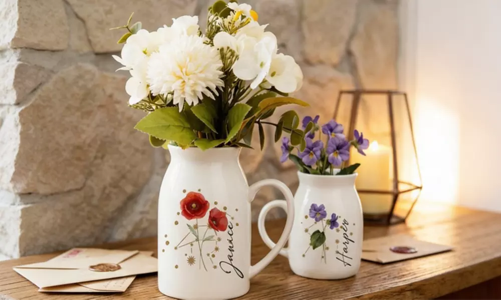 1 ou 2 pots de fleurs personnalisés en céramique avec Justyling