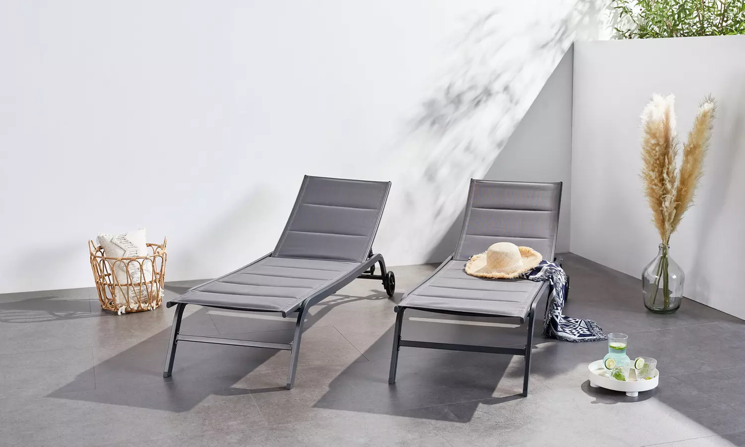 Lot de 2 transats en aluminium AUCKLAND, Kokoon