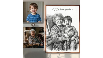 10" x 8" Personalized Pencil Sketch Portrait Minimalist Hand-Drawn Art - Digital - Harry Wedding LLC