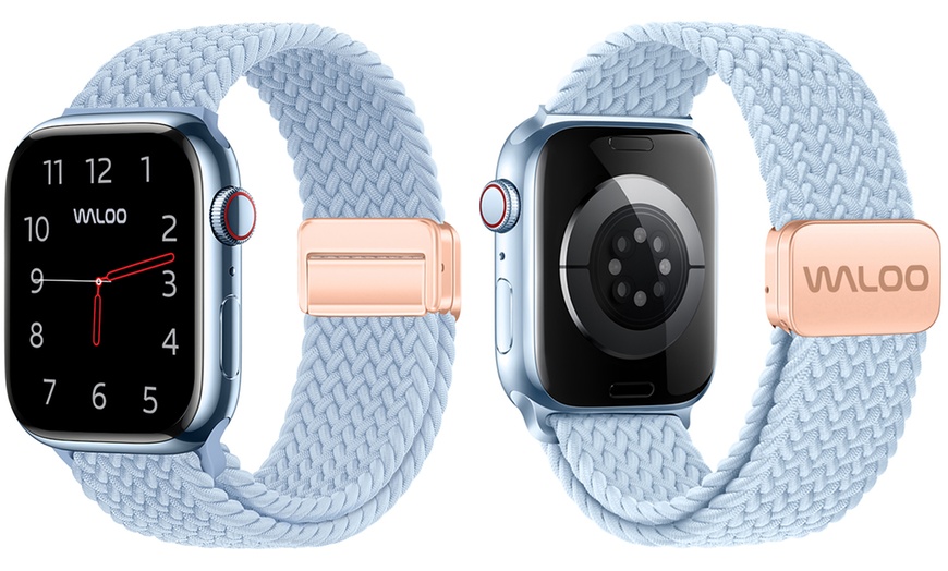 Image 11: Waloo Braided Nylon Magnetic Loop Band For Apple Watch- (Size & Color)
