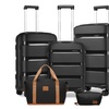 Image 5: Kono 5-Piece Suitcase Set; 20/24/28 Inch, Durable & TSA-Approved