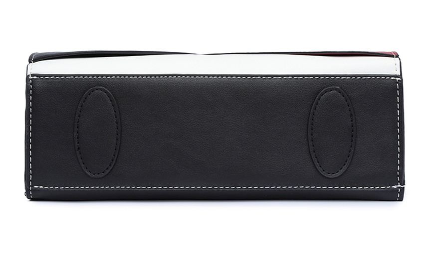 Image 13: Women PU Leather Classy Contrast Panel Shoulder Bag