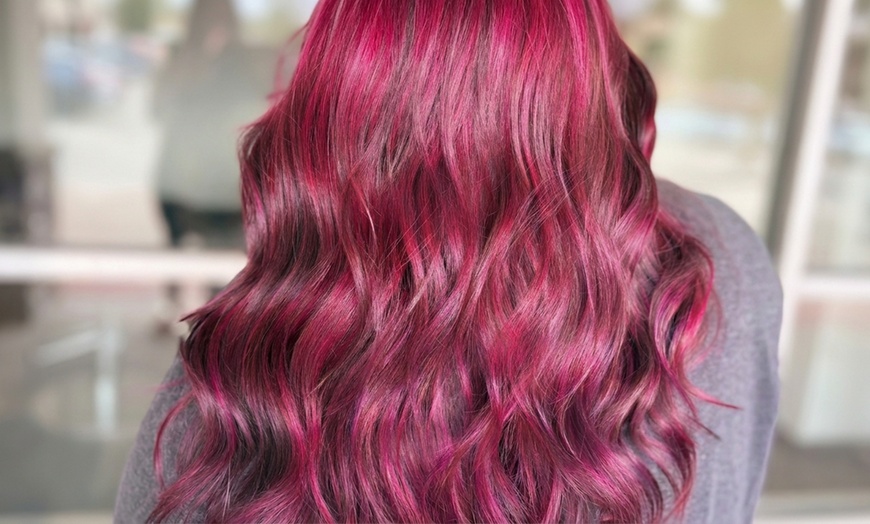 Image 2: All Over Color, Full Highlights and Toner or Tint Retouch with Haircut