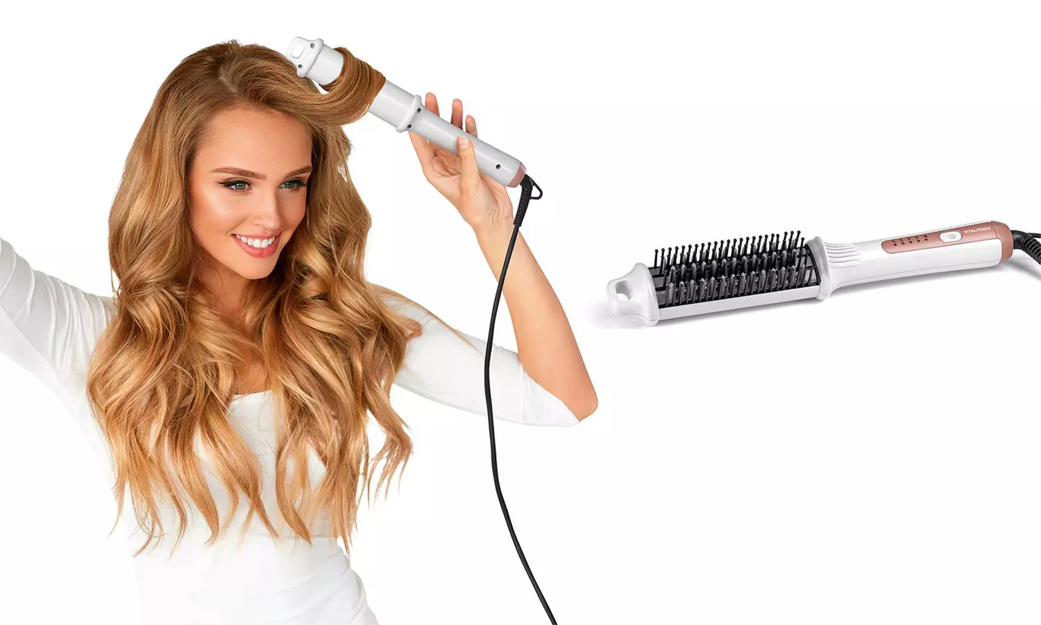 VITALmaxx 2-in-1 Styling-Bürste 50 W in Weiß - Primary Image