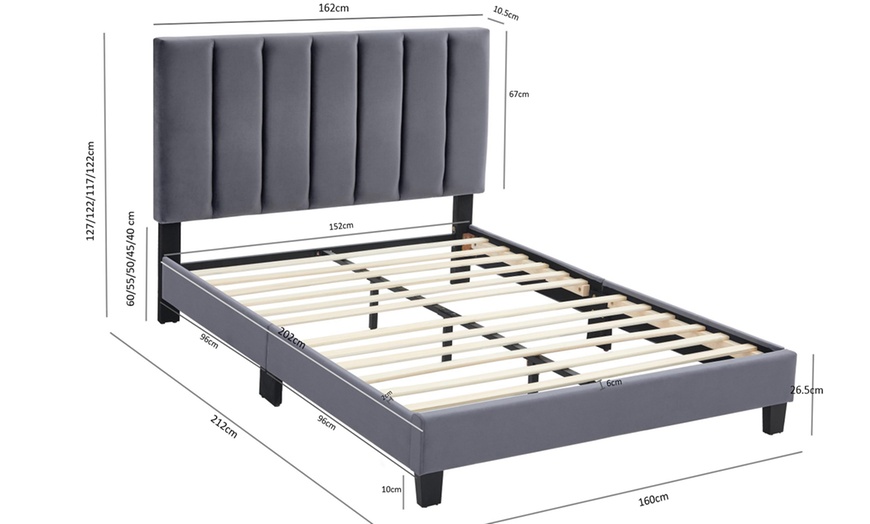 Image 4: King or Double Bed Frames with Adjustable Upholstered Headboards