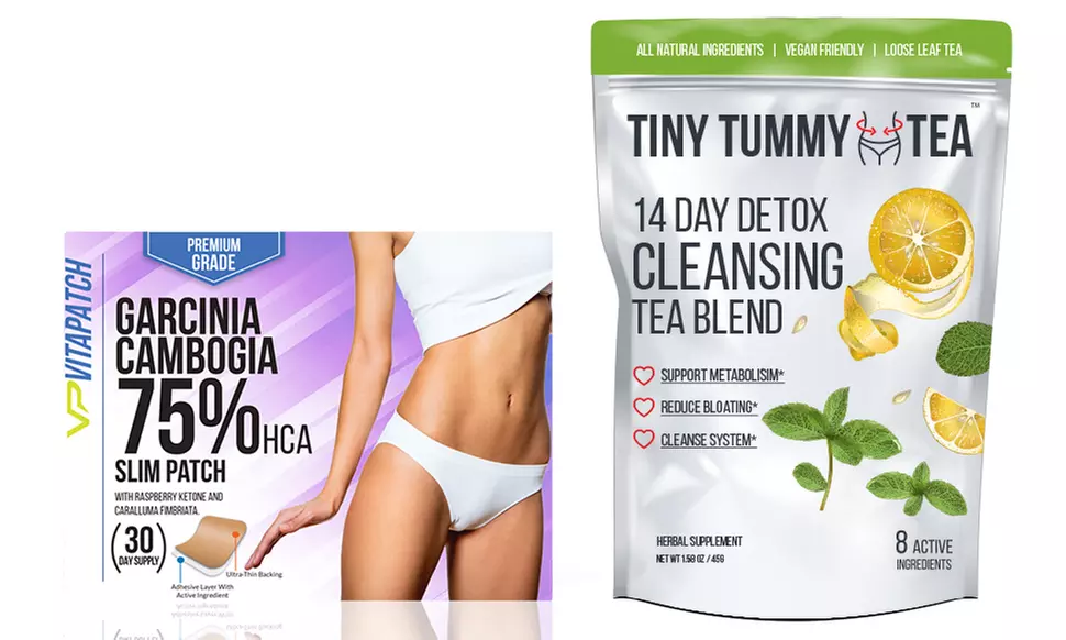 Tiny Tummy Tea Detox and VitaPatch Garcinia Cambogia Patch (Combo)
