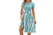 Women's Two Tone Belted A Line Dress - Second Medium