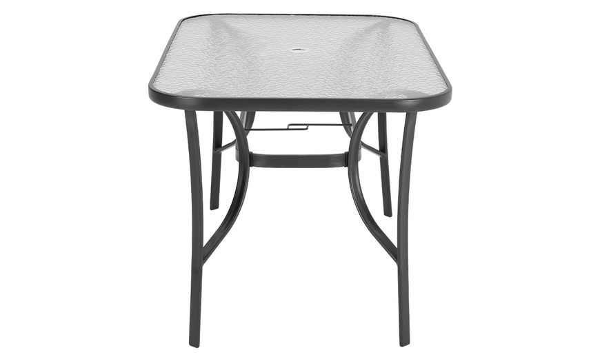 Image 9: Outdoor Rippled Tempered Glass Coffee Table with 4 Styles
