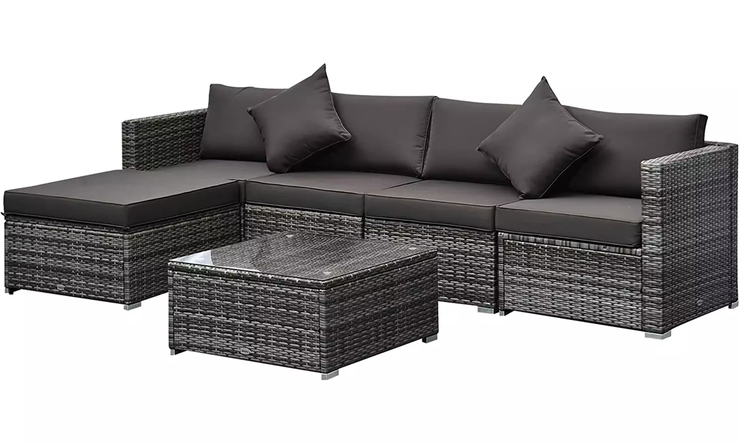 Outsunny Rattan-Effect Sofa Set, with a Coffee Table