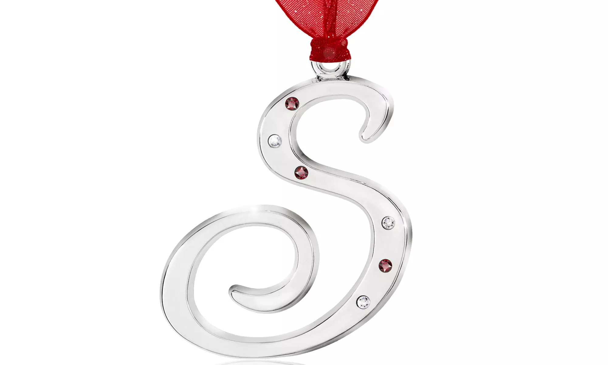 Silvertone Initial Ornaments