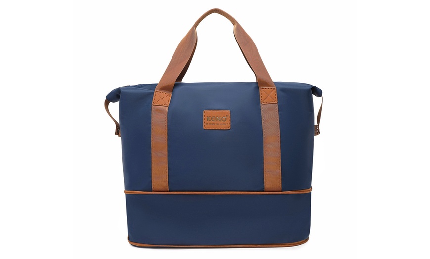 Image 9: Lot valise et sac de voyage marron bleu marine