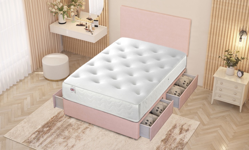 Image 21: Plush Velvet 4-Drawer Divan Bed Set