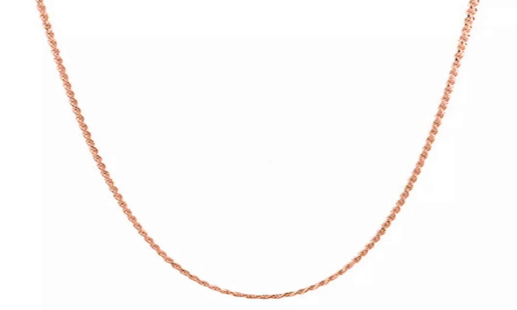 925 Sterling Silver Rope Chain Necklace – 3 Colors, 6 Sizes