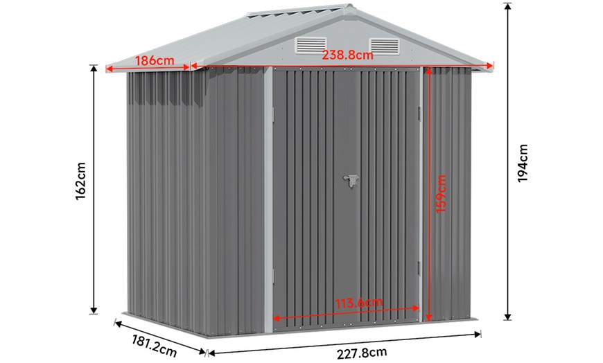 Image 7: Galvanised Metal Storage Shed