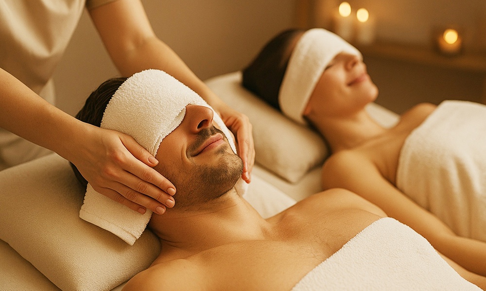 60-Min Body Massage with Hot Stone & Steam Eye Mask for 1 or a Couple