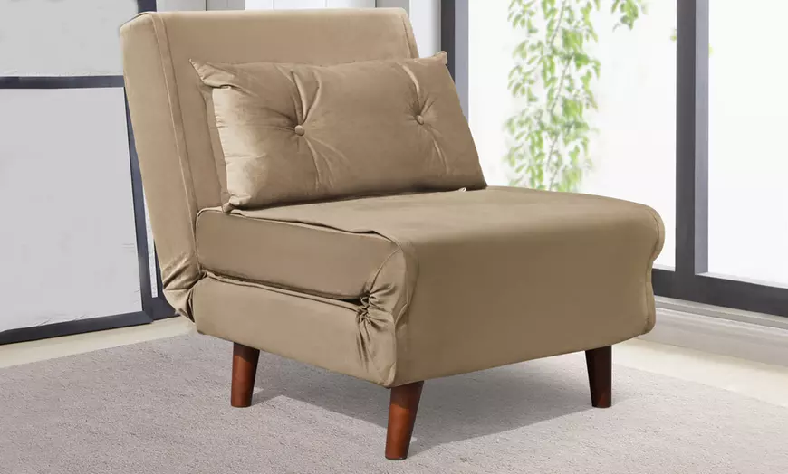 Image 5: Plush Velvet Rhodes Sofa Beds