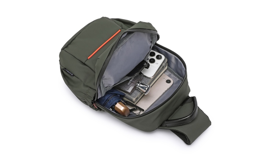 Image 14: Water-Resistant Lightweight Sling Chest Bag