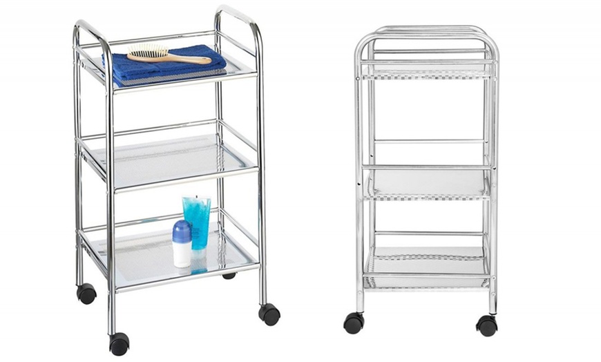 Image 2: Multifunctionele trolley met 3 niveaus en 4 zwenkwielen