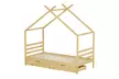 Lit cabane Bambino en bois, sommier inclus, avec 2 tiroirs de rangement, matelas en option, livraison offerte - Second Medium