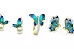 18K Gold Plated Faux Pearl and Crystal Butterfly Stud Earring or Ring - Second Medium