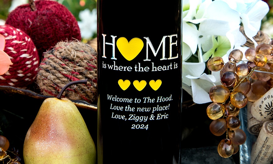 Image 4: Unique New Home Gifts | Custom Etched Wine Bottles