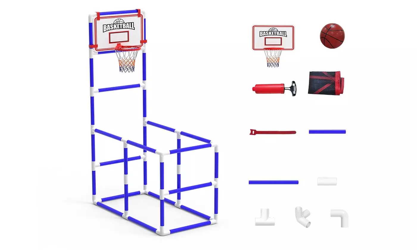 iMounTEK Kids' Adjustable Basketball Hoop Set with 2 Balls for Ages 3-12