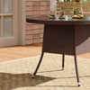 Image 2: Outdoor Garden Rattan Effect Tempered Glass Coffee Table with 6 Styles