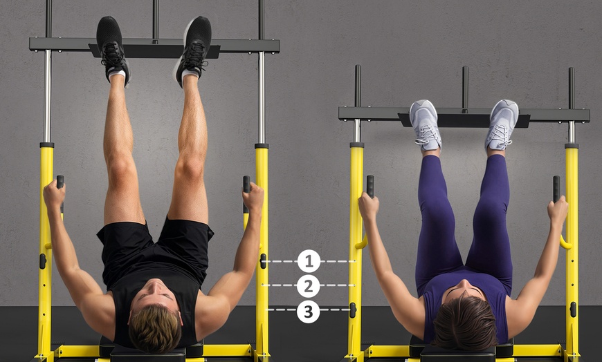 Image 3: SPORTNOW Vertical Leg Press Machine, Adjustable for All Heights