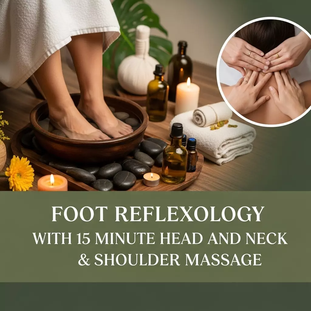 Foot Reflexology & Head Massage Combo with Aromatherapy Bliss 